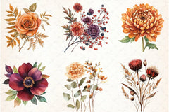 Fall Flower Clipart Bundle 2 - CraftNest - Digital Crafting and Art
