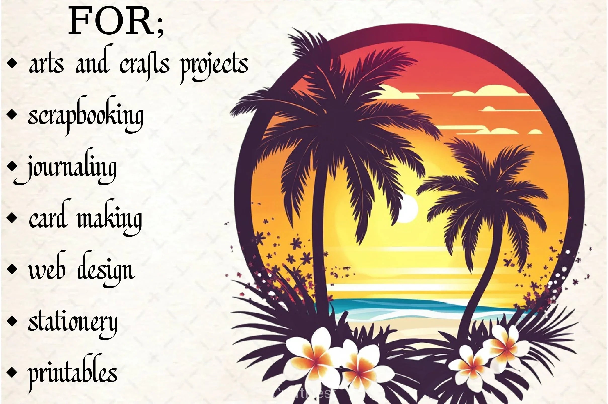Beach Sunset Clipart Bundle - CraftNest - Digital Crafting and Art