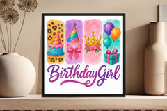 Brushstroke Birthday Girl Clipart Bundle - CraftNest - Digital Crafting and Art