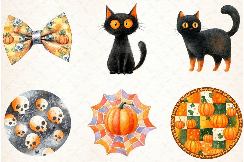 Halloween Patchwork Clipart Bundle - CraftNest - Digital Crafting and Art