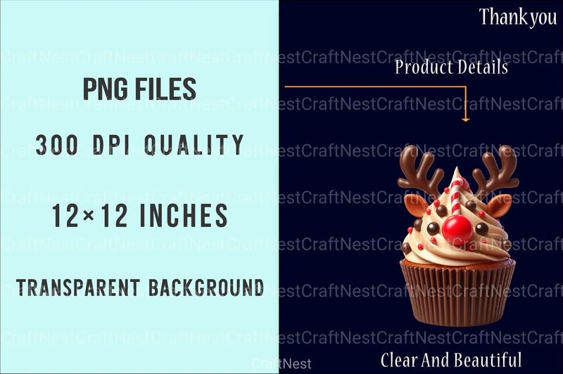Christmas Cupcake Clipart Bundle 3 - CraftNest - Digital Crafting and Art