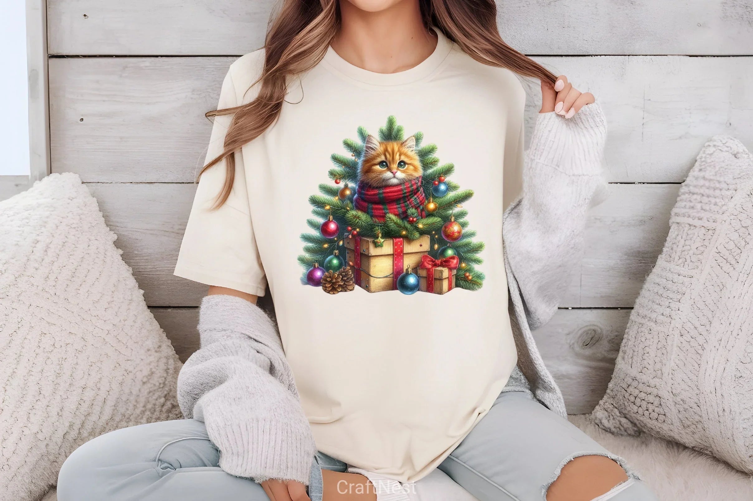 Animal Christmas Tree Clipart Bundle 1 - CraftNest - Digital Crafting and Art