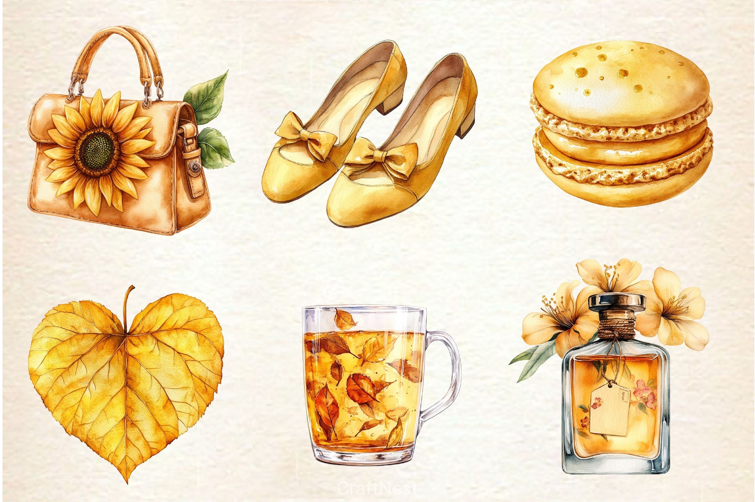 Yellow Coquette Autumn Clipart Bundle 2