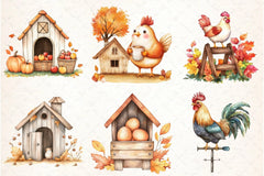 Autumn Chicken Coop Clipart Bundle - CraftNest - Digital Crafting and Art