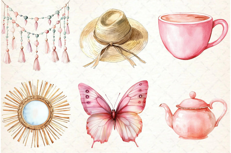 Boho Lifestyle Clipart Bundle - CraftNest - Digital Crafting and Art