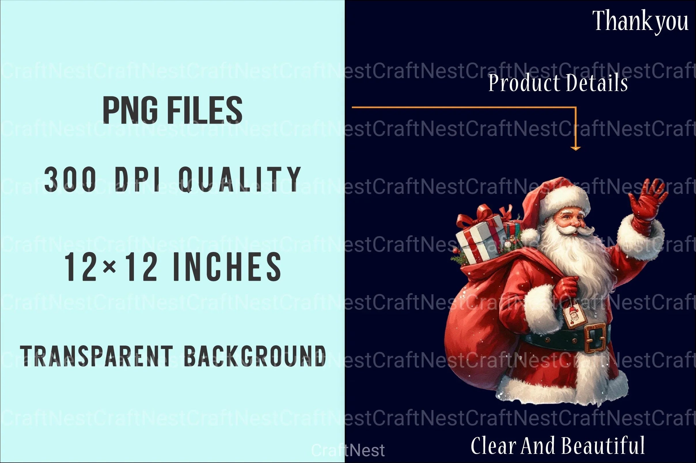 Santa Claus Cute Christmas Whimsical Clipart Bundle Commercial License - CraftNest - Digital Crafting and Art