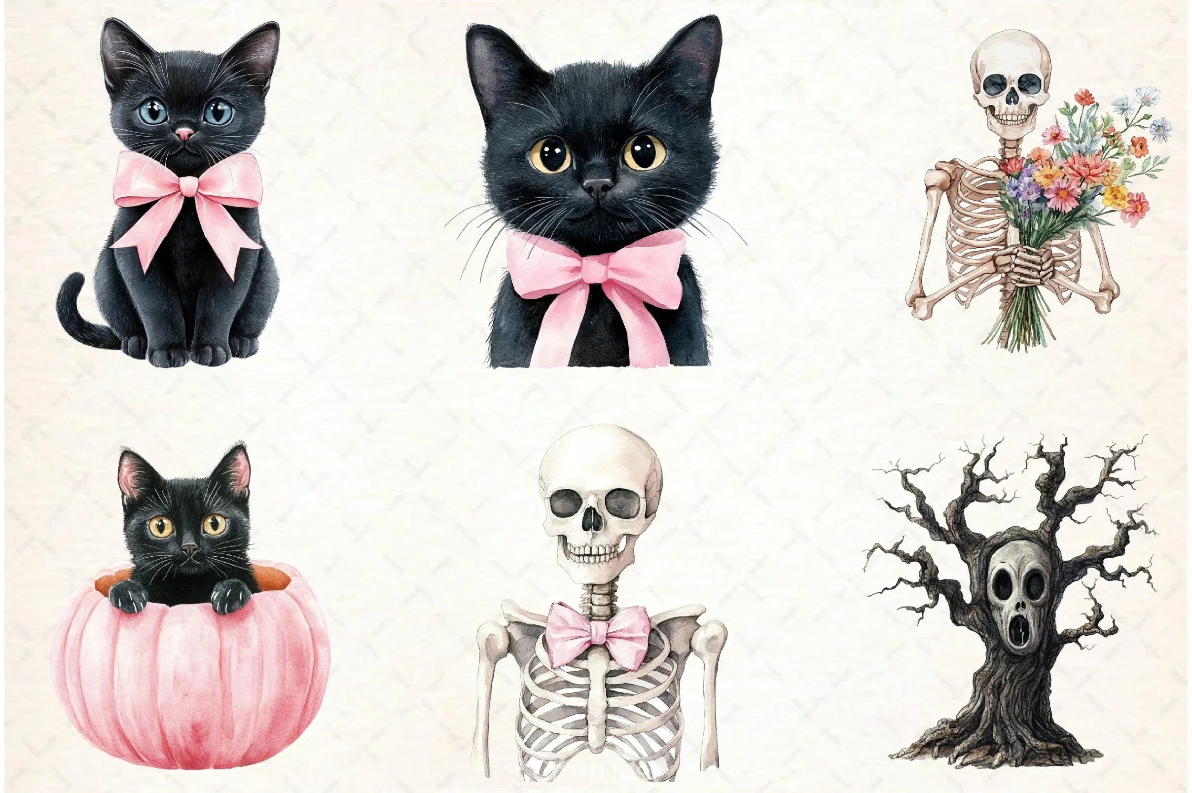 Cute Girly Halloween Clipart Bundle - CraftNest - Digital Crafting and Art