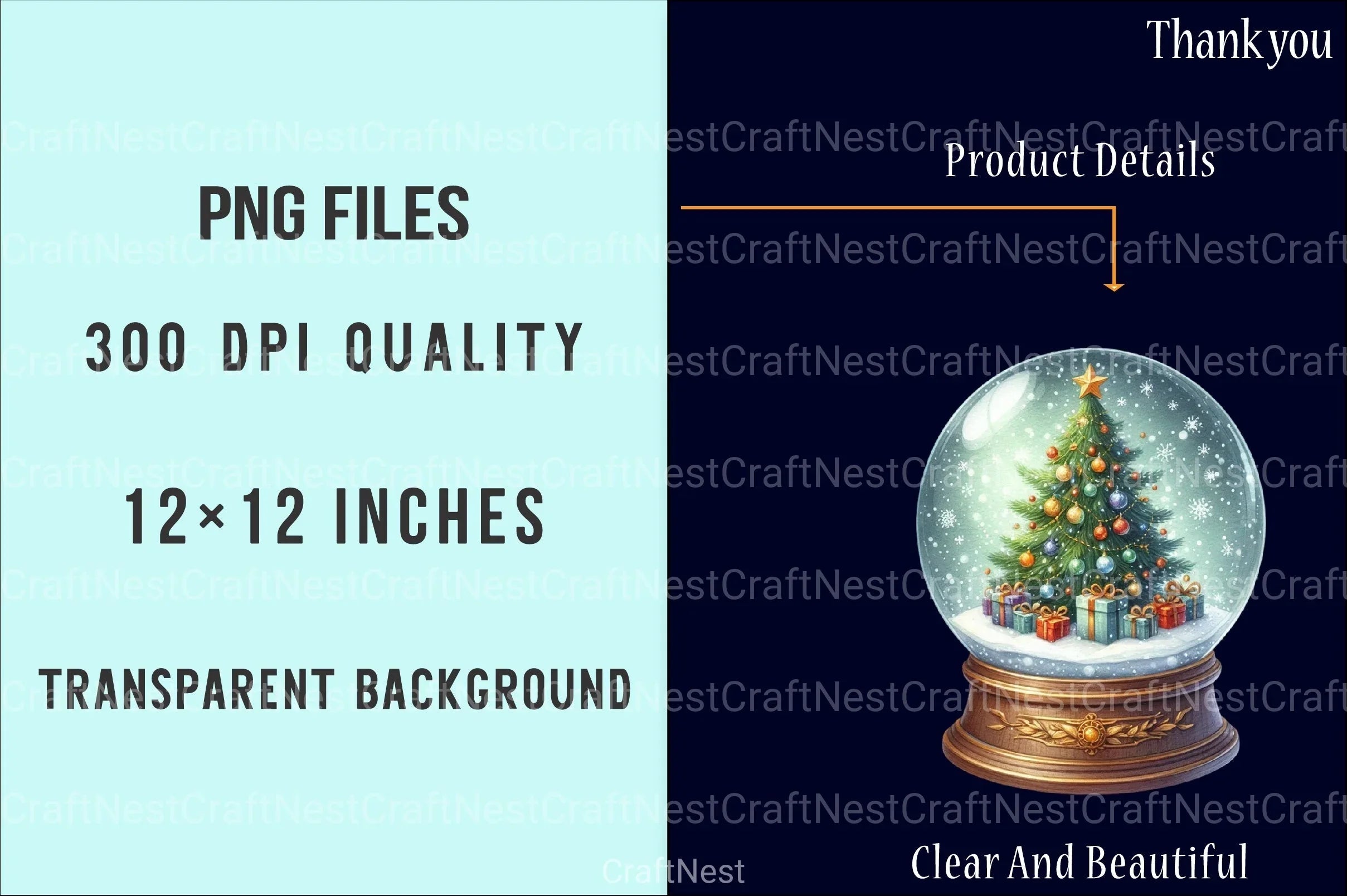 Christmas Snowglobe Village Clipart Bundle - CraftNest - Digital Crafting and Art