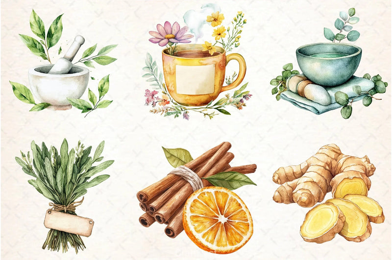 Natural Remedies Clipart Bundle 4 - CraftNest - Digital Crafting and Art