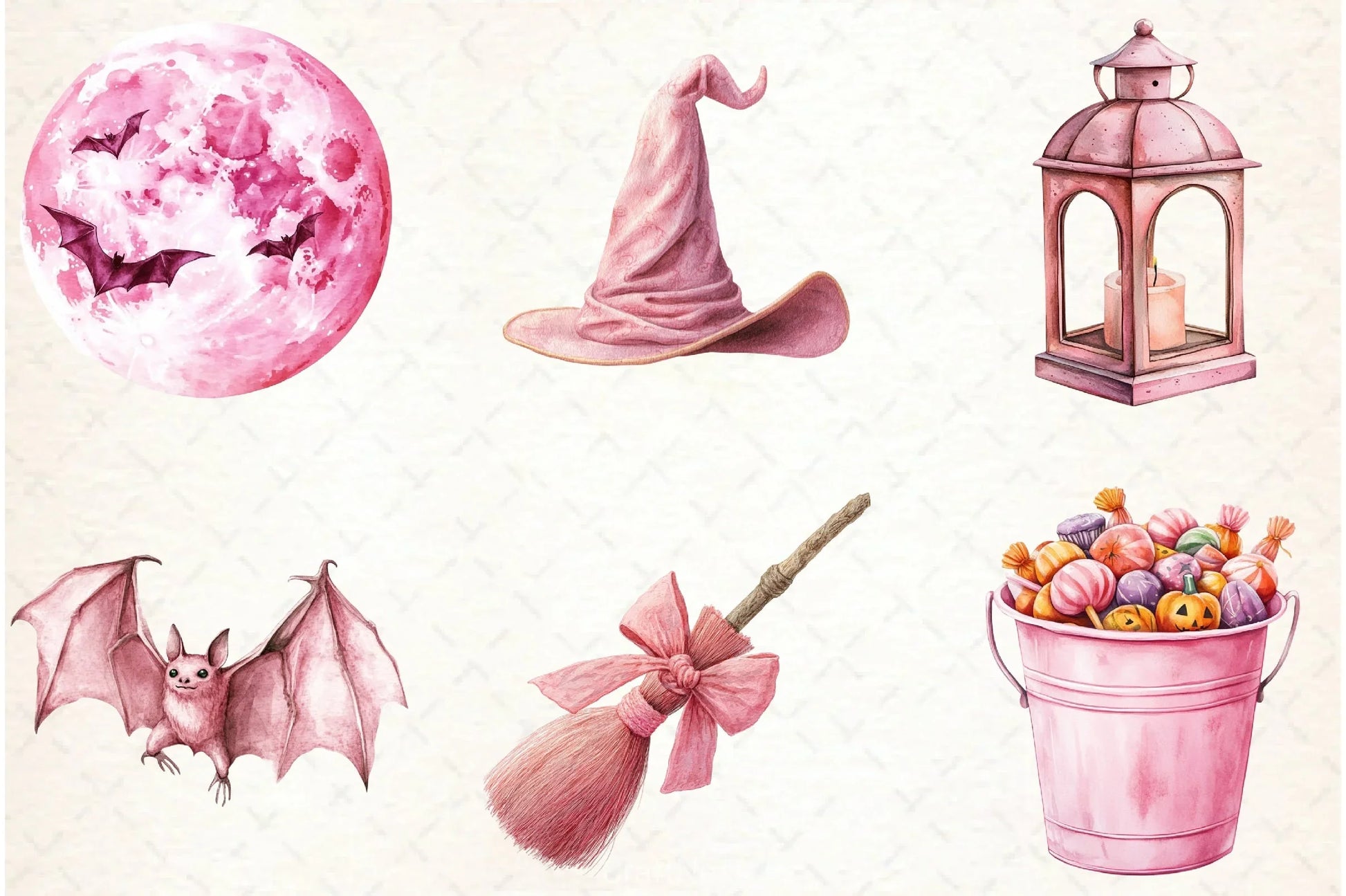Pastel Pink Halloween Clipart Bundle - CraftNest - Digital Crafting and Art