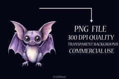 Quirky Halloween Bats Clipart Bundle - CraftNest - Digital Crafting and Art