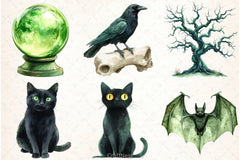 Green Halloween Clipart Bundle - CraftNest - Digital Crafting and Art