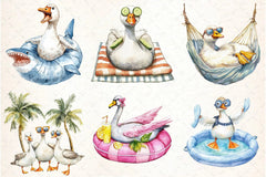 Silly Summer Goose Clipart Bundle - CraftNest - Digital Crafting and Art