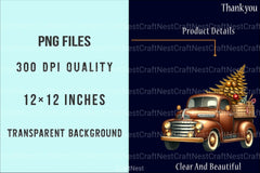 Christmas Truck Holiday Illustrations - CraftNest - Digital Crafting and Art