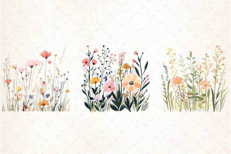 Wildflower Meadow Clipart Bundle - CraftNest - Digital Crafting and Art