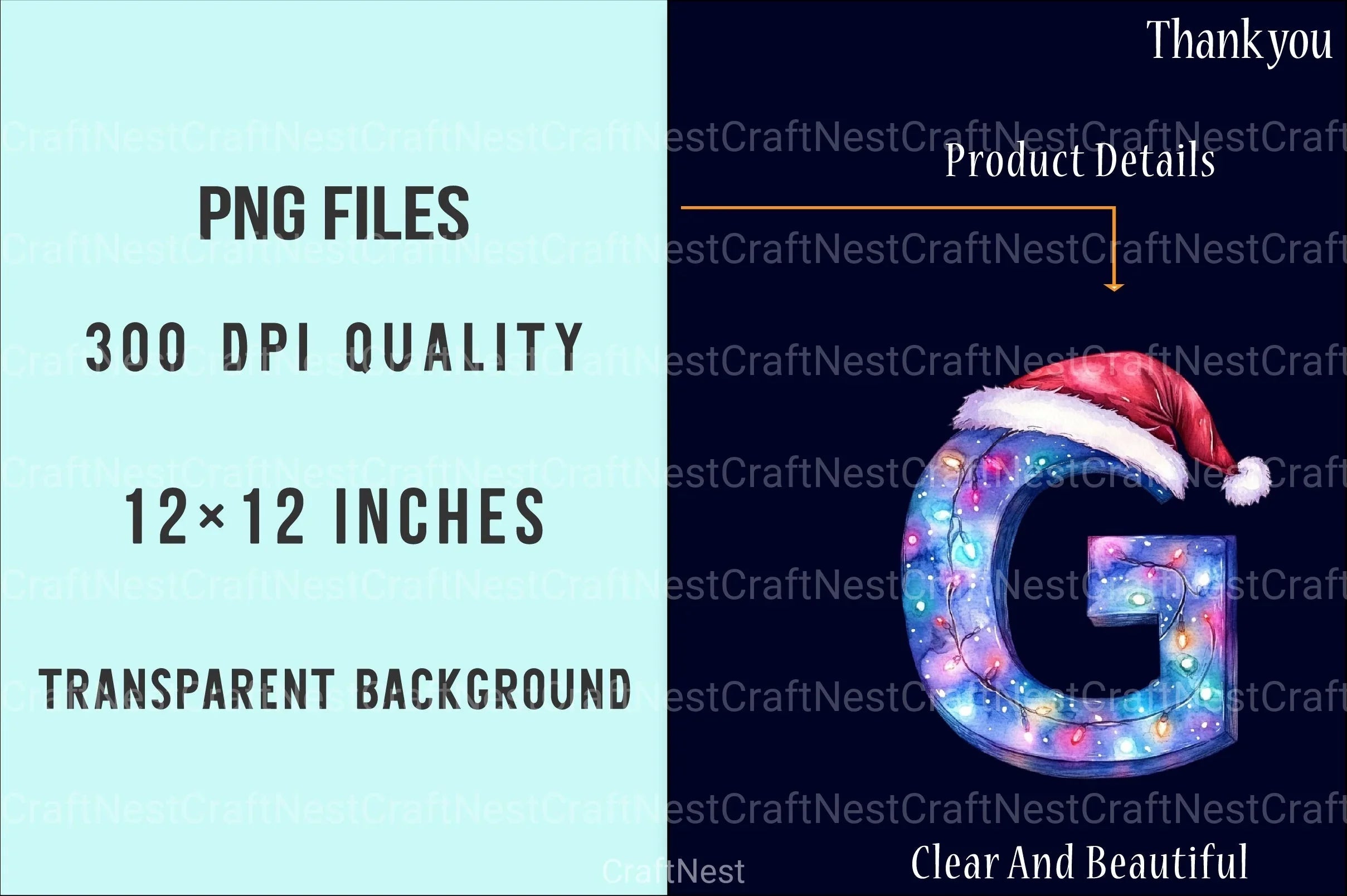 Christmas Alphabet Letters Reindeer Santa Snowman Clipart Bundle - CraftNest - Digital Crafting and Art