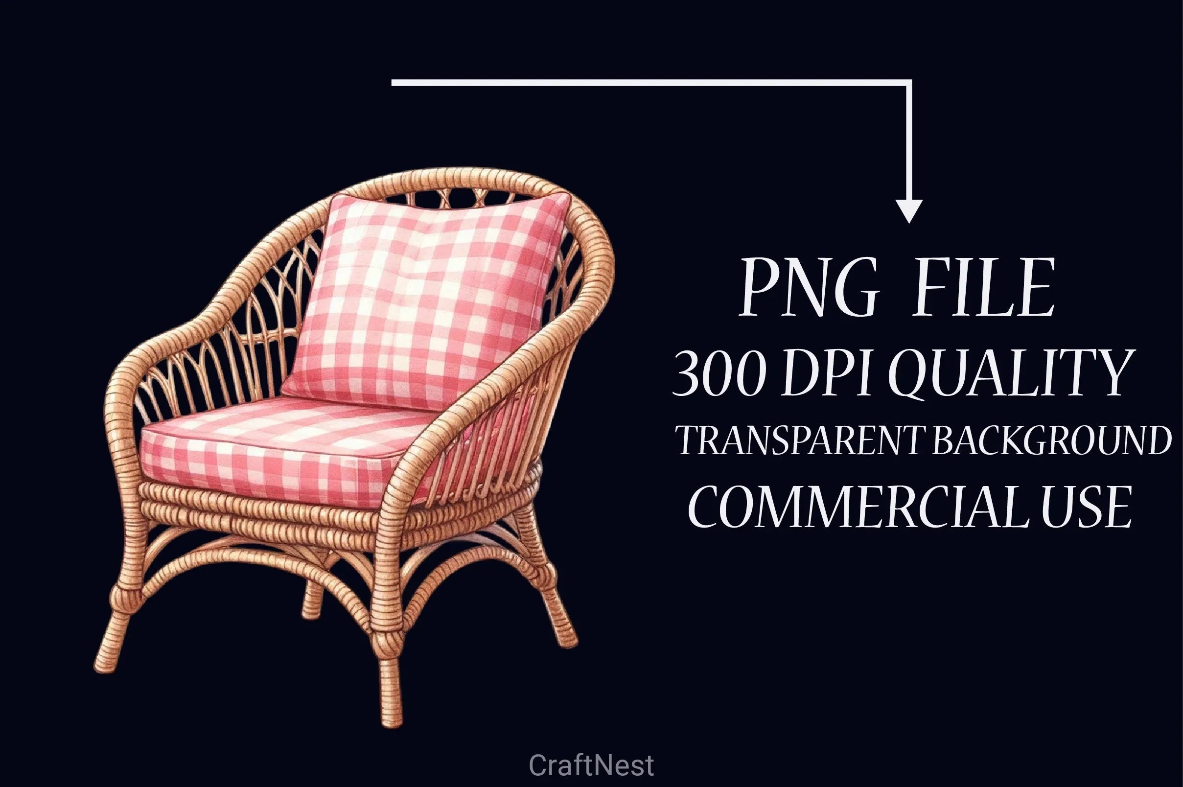 Bohemian Pink Gingham Clipart Bundle - CraftNest - Digital Crafting and Art