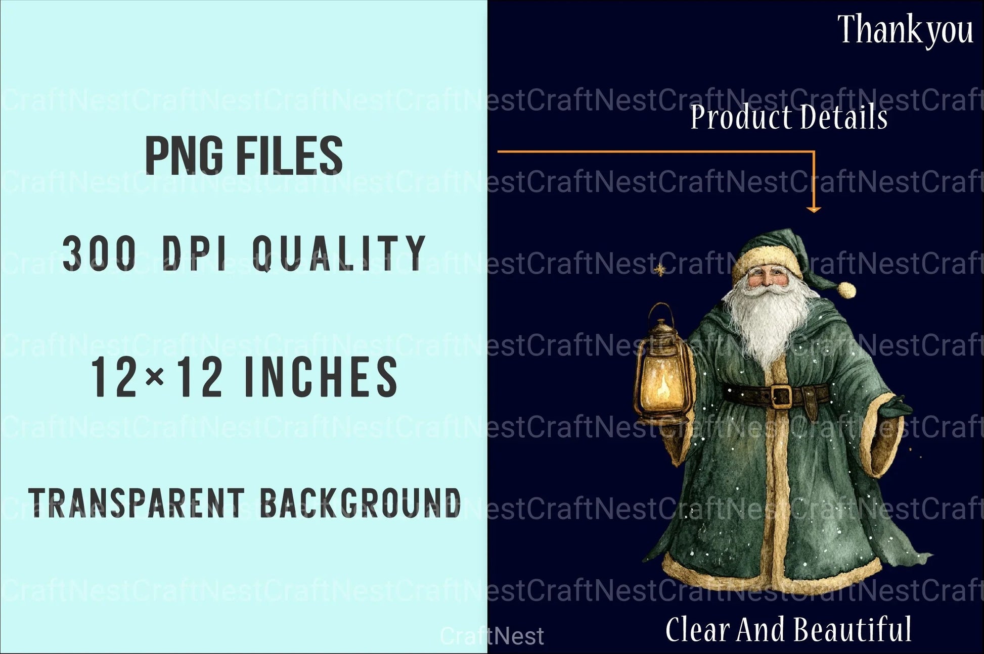 Vintage Green Christmas Winter Clipart Bundle - CraftNest - Digital Crafting and Art