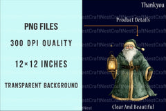 Vintage Green Christmas Winter Clipart Bundle - CraftNest - Digital Crafting and Art