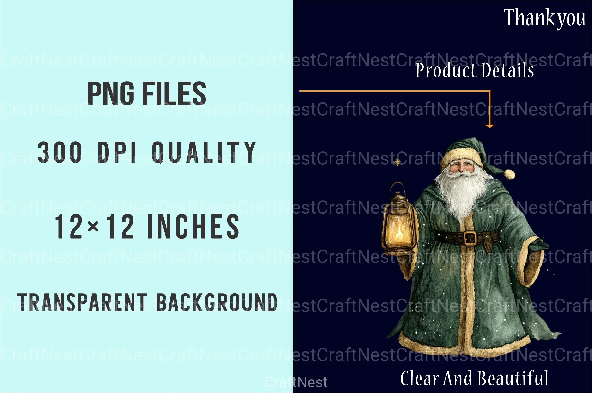 Vintage Green Christmas Winter Clipart Bundle - CraftNest - Digital Crafting and Art