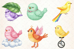 Whimsical Birds Clipart Bundle - CraftNest - Digital Crafting and Art