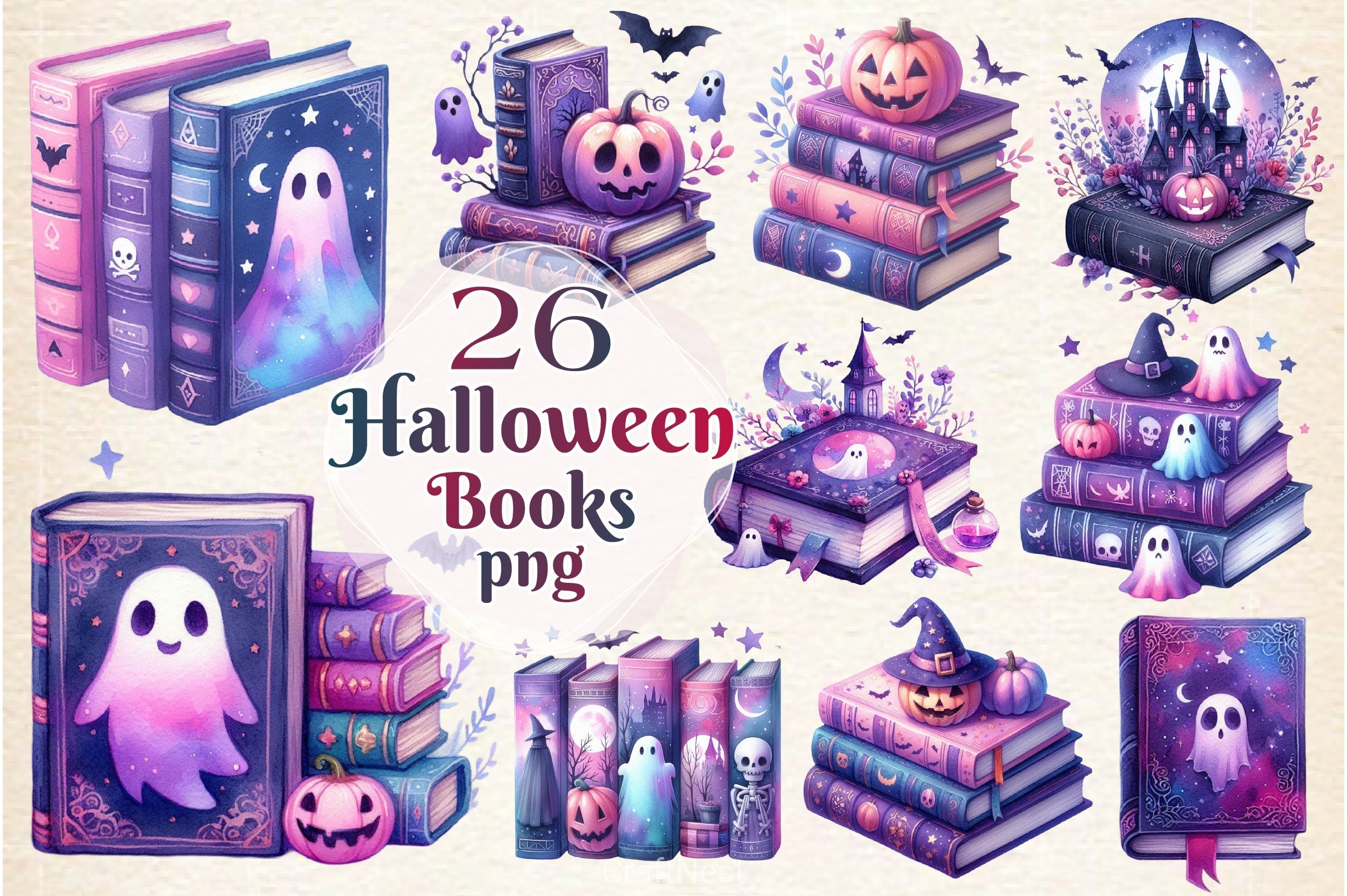 Halloween Books Clipart Bundle 2