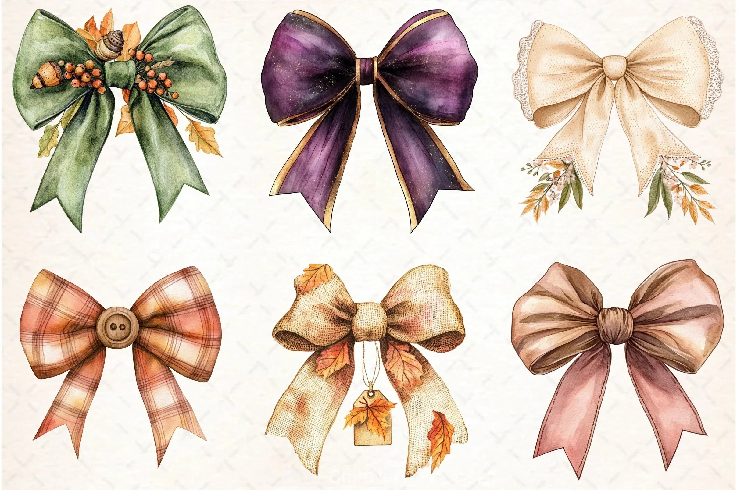 Autumn Coquette Bows Clipart Bundle - CraftNest - Digital Crafting and Art