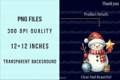 Christmas Snowman Blue Family Winter Clipart Bundle - CraftNest - Digital Crafting and Art