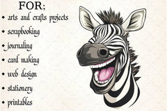 Funny Cartoon Zebra Clipart Bundle - CraftNest - Digital Crafting and Art
