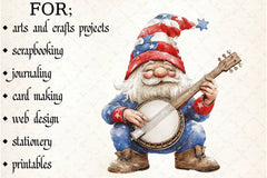 Patriotic Gnome Clipart Bundle 1 - CraftNest - Digital Crafting and Art