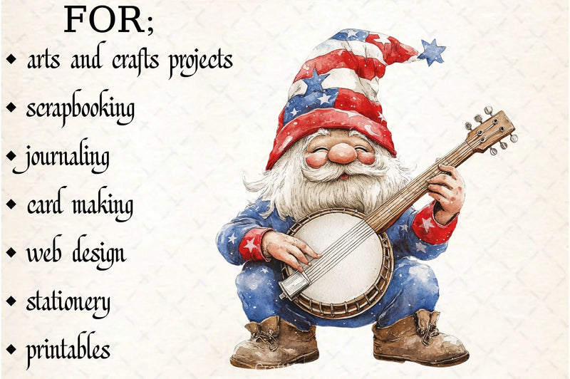 Patriotic Gnome Clipart Bundle 1 - CraftNest - Digital Crafting and Art