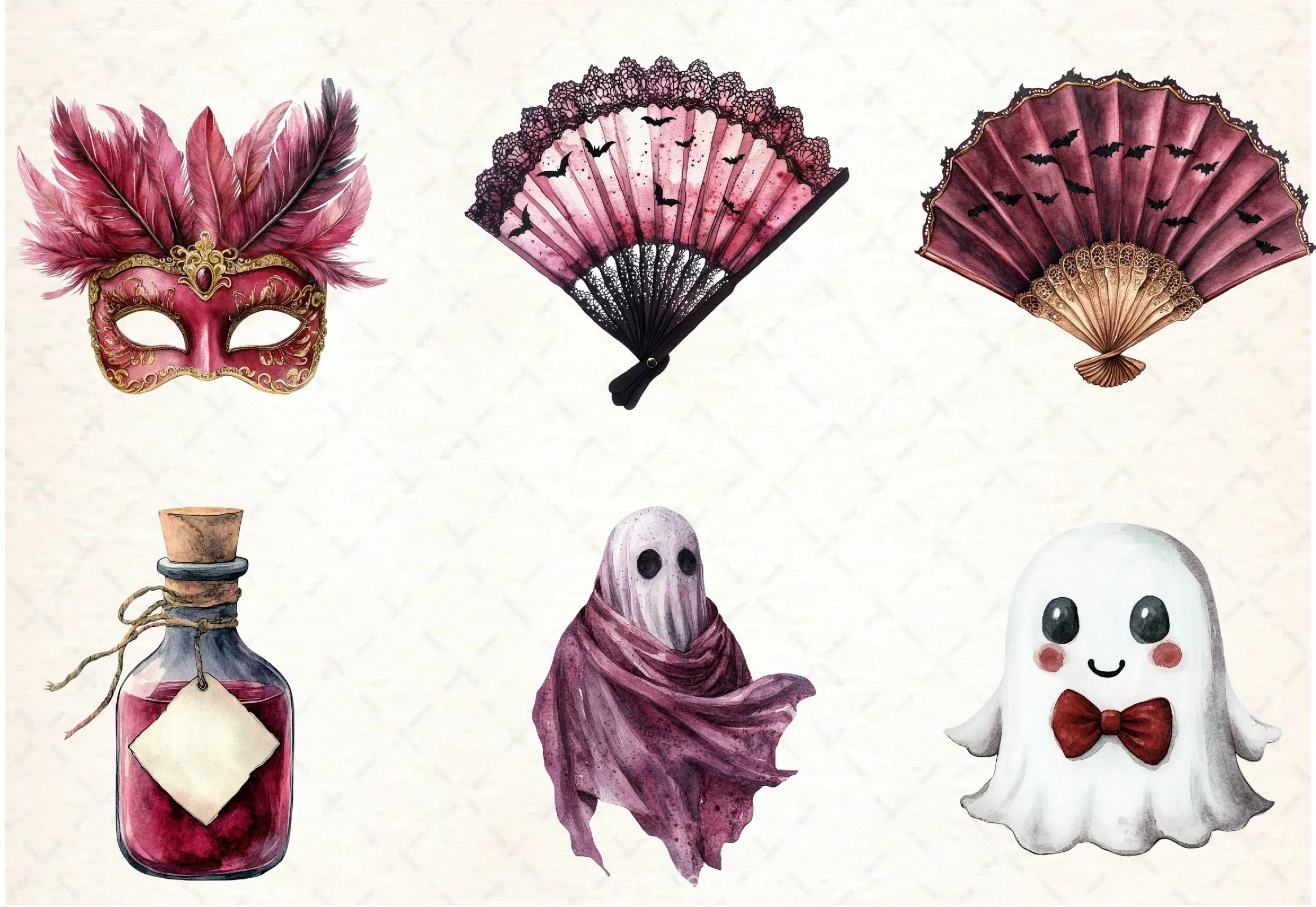 Burgundy Halloween Clipart Bundle - CraftNest - Digital Crafting and Art