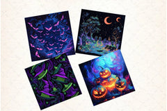 Neon Halloween Digital Paper - CraftNest - Digital Crafting and Art
