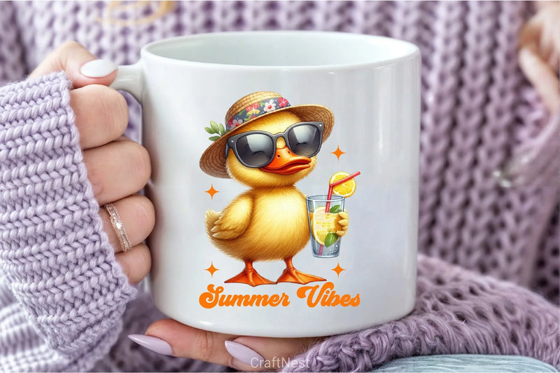 Summer Vibes Funny Duck Clipart Bundle 2 - CraftNest - Digital Crafting and Art
