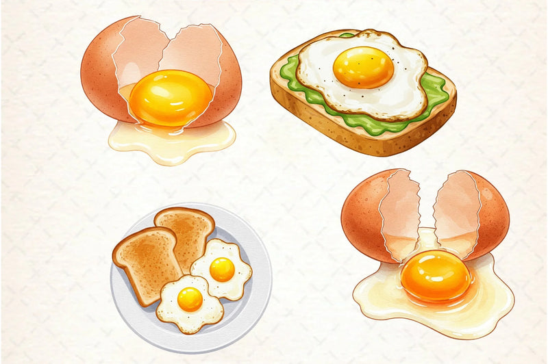 Fried Eggs Clipart Bundle - CraftNest - Digital Crafting and Art