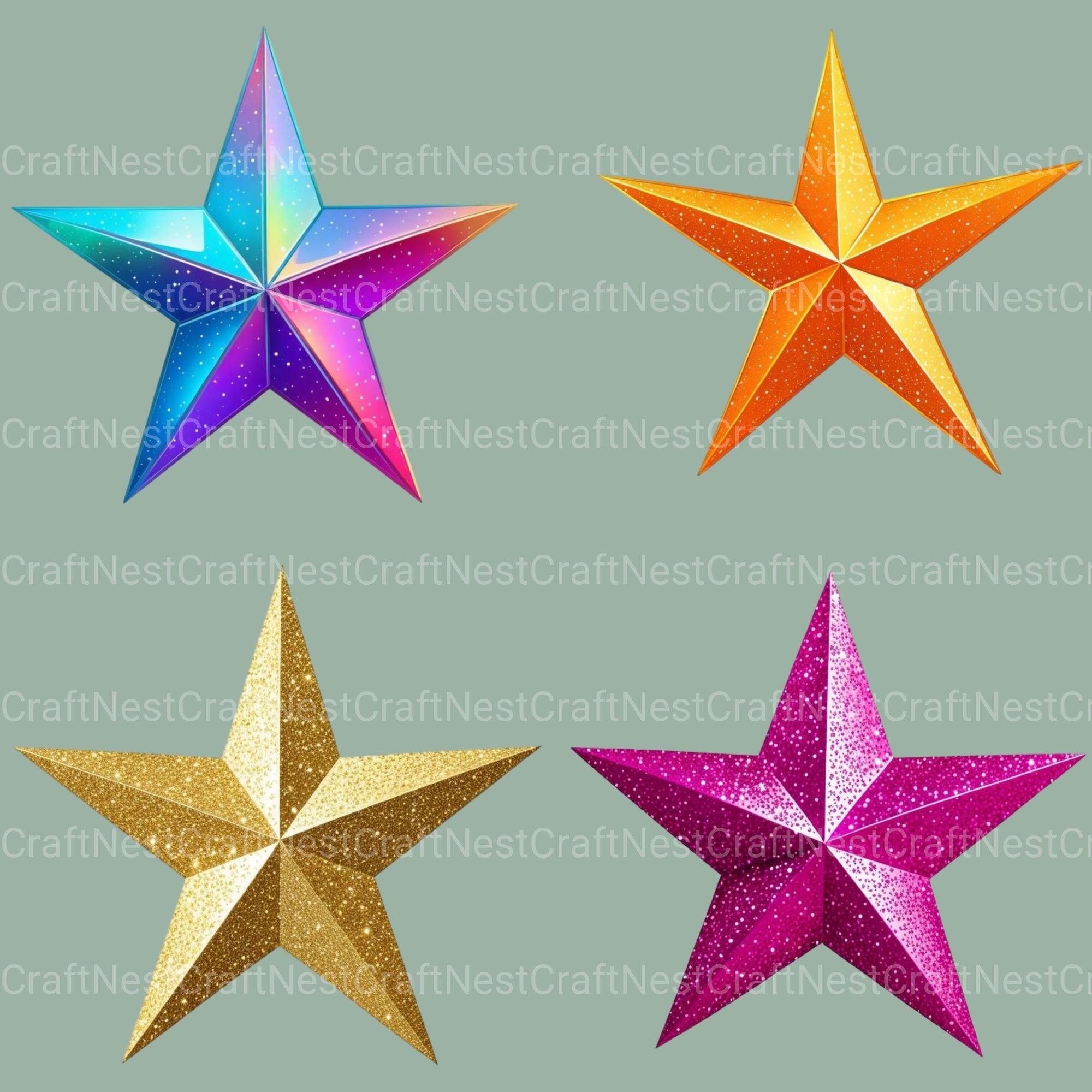 Shiny Stars Clipart Bundle
