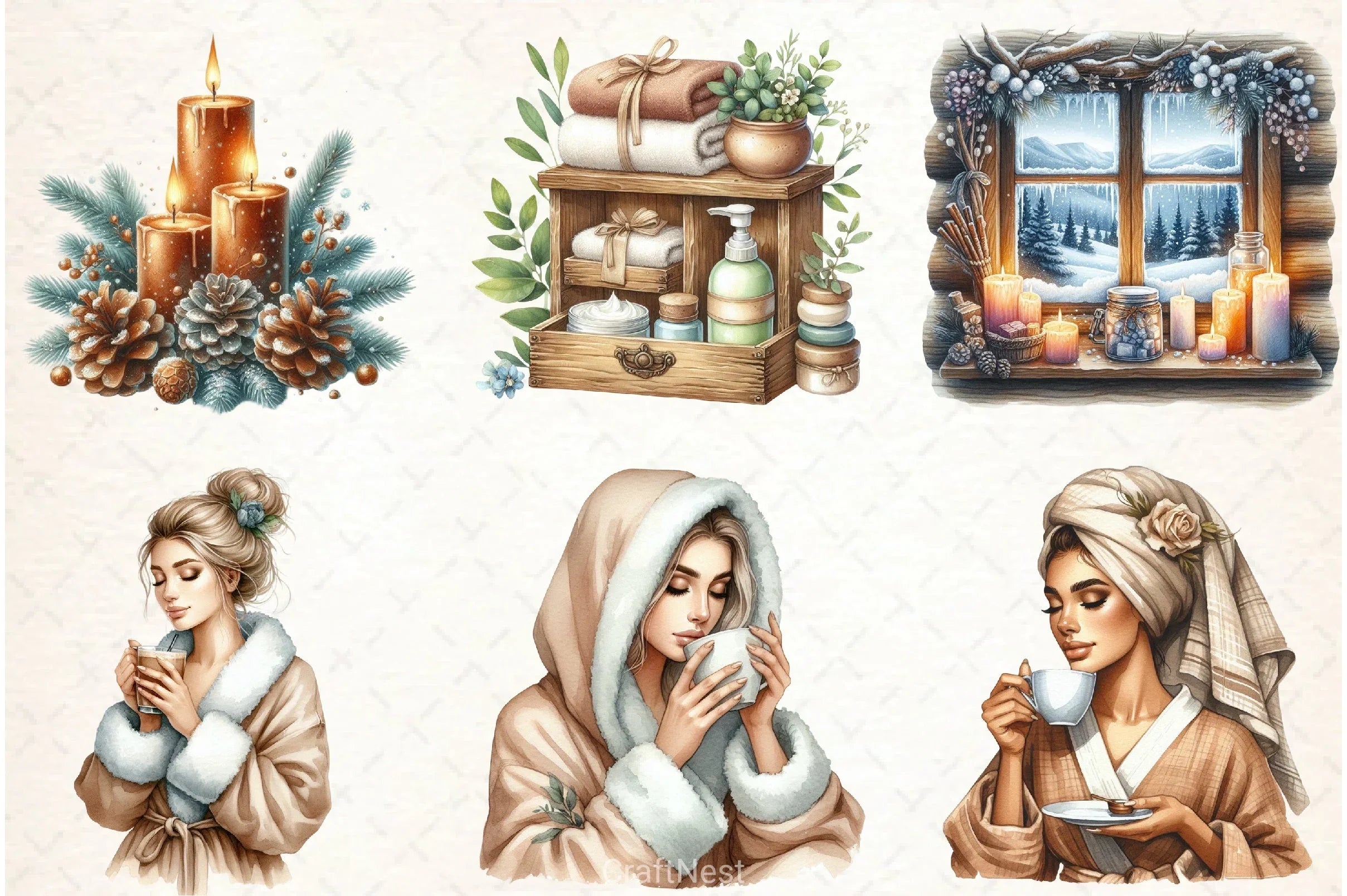 Winter Spa Clipart Bundle - CraftNest - Digital Crafting and Art
