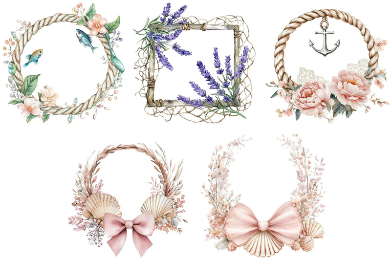 Coquette Coastal Fisherman Clipart Bundle 2 - CraftNest - Digital Crafting and Art