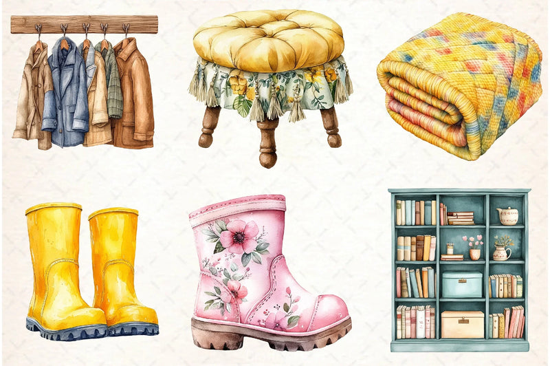 Cozy Home Decor Clipart Bundle - CraftNest - Digital Crafting and Art
