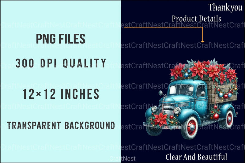 Christmas Trucks Clipart Bundle - CraftNest - Digital Crafting and Art