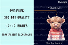 Christmas Cow Highland New Year Clipart Bundle - CraftNest - Digital Crafting and Art