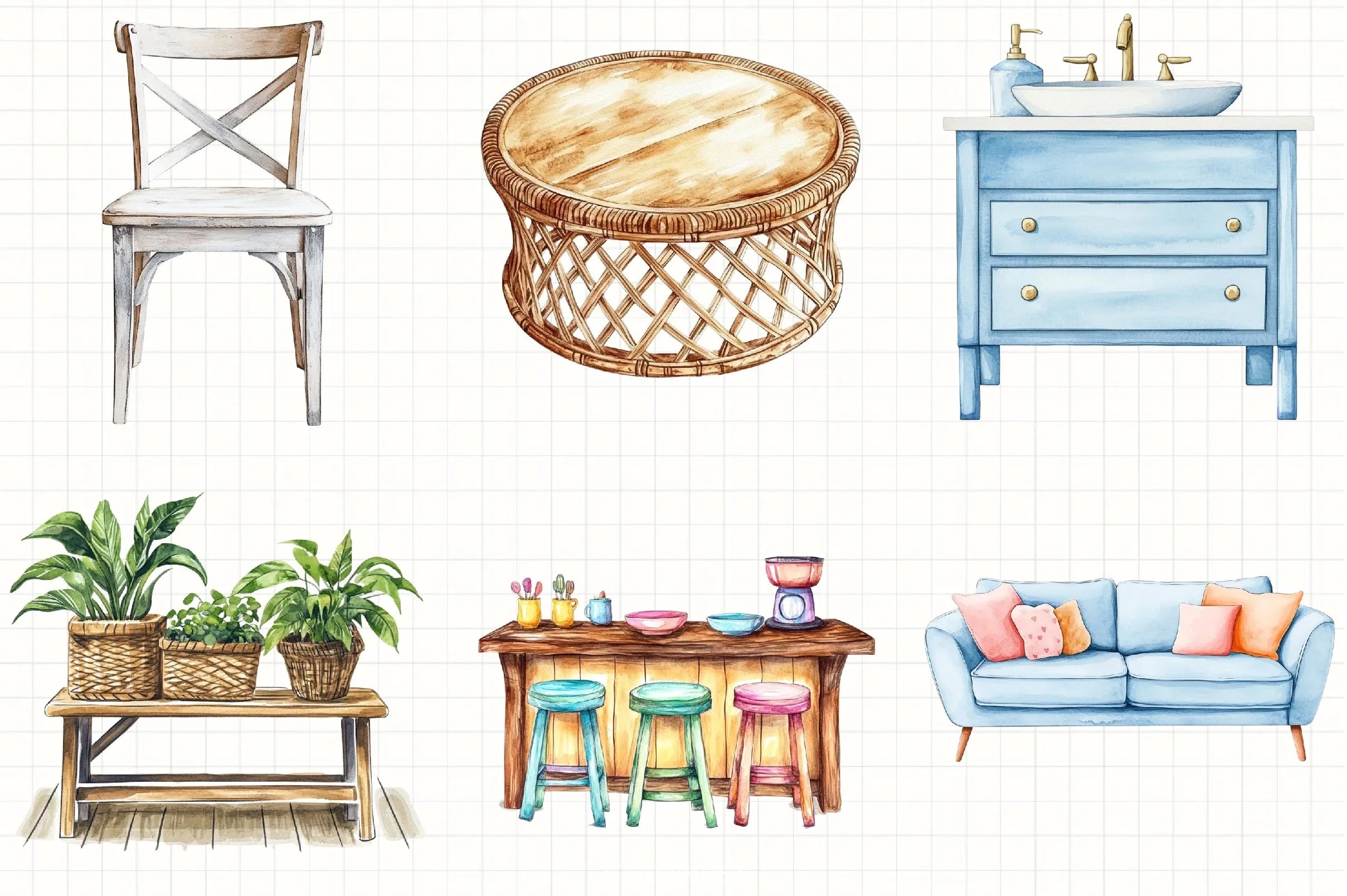 Home Furniture Clipart Bundle 5 - CraftNest - Digital Crafting and Art