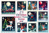 Christmas Reindeer Postage Stamps Clipart Bundle 4