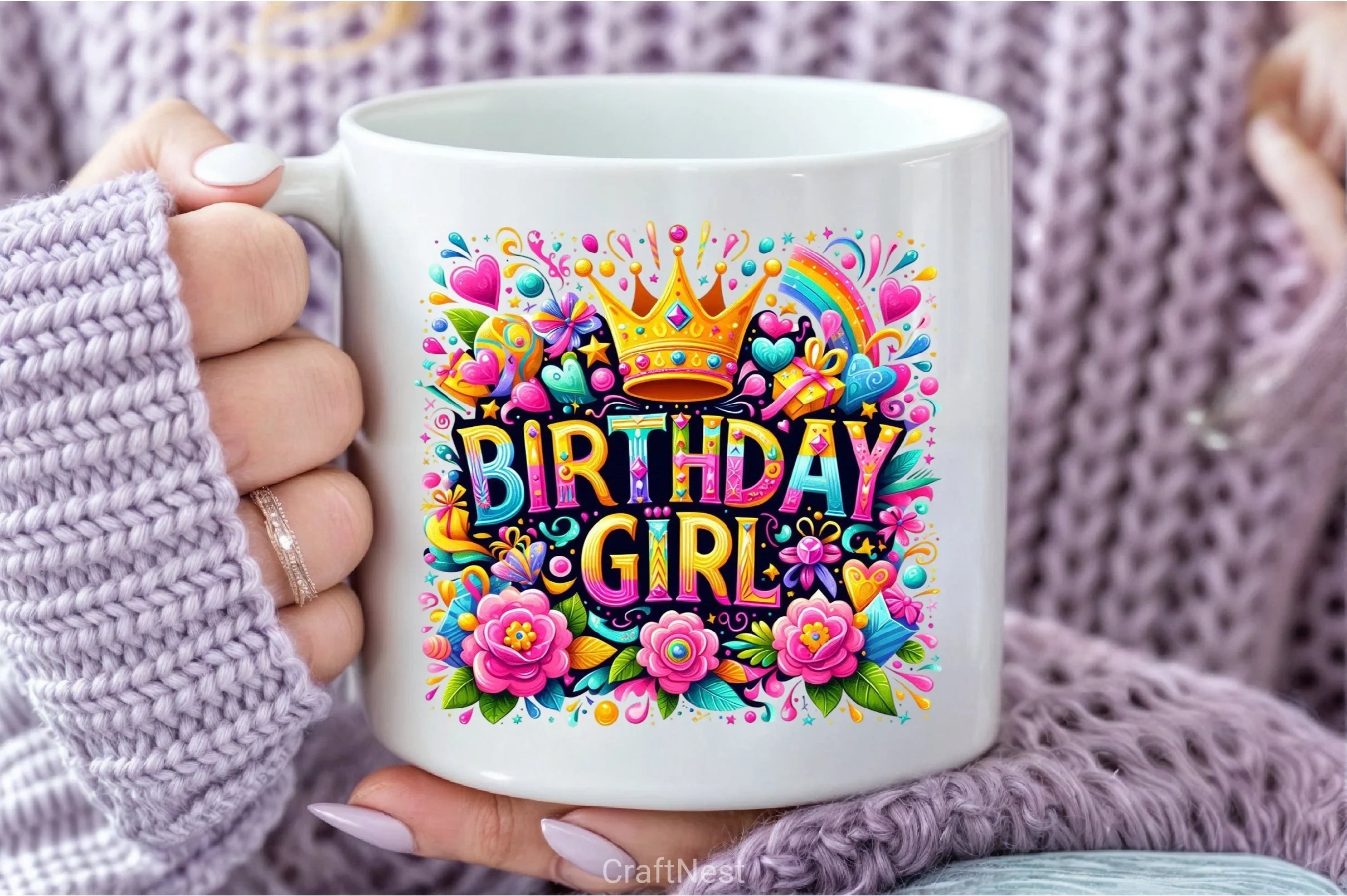 Birthday Girl Floral Clipart Bundle - CraftNest - Digital Crafting and Art