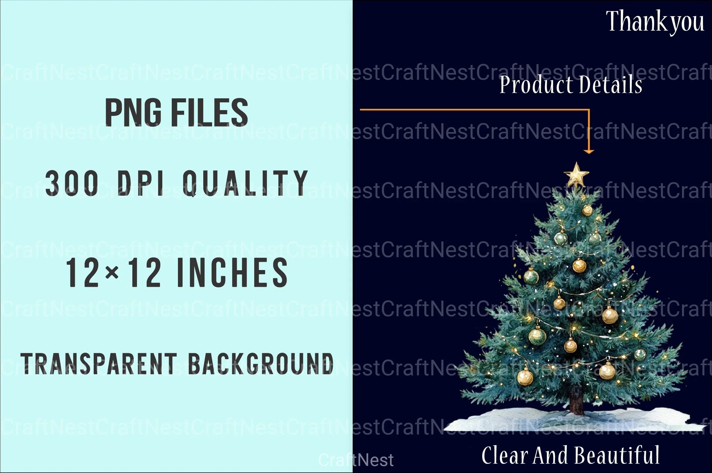 Whimsical Christmas Tree Clipart Bundle - CraftNest - Digital Crafting and Art