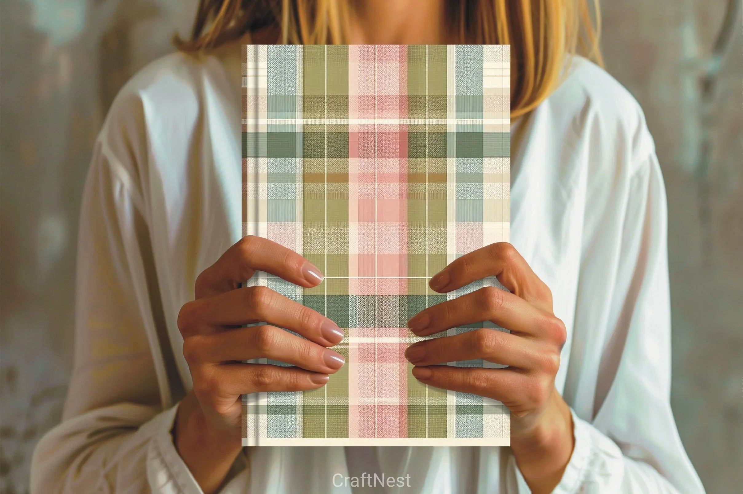 Green Pink Checkered Pattern Digital Paper - CraftNest - Digital Crafting and Art