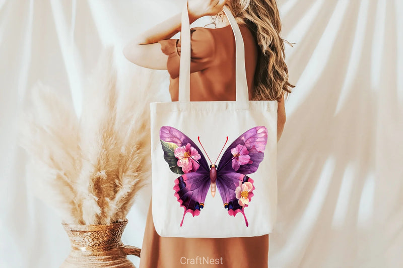 Purple Butterfly Clipart Bundle - CraftNest - Digital Crafting and Art