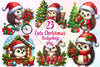 Cute Christmas Hedgehog Clipart Bundle