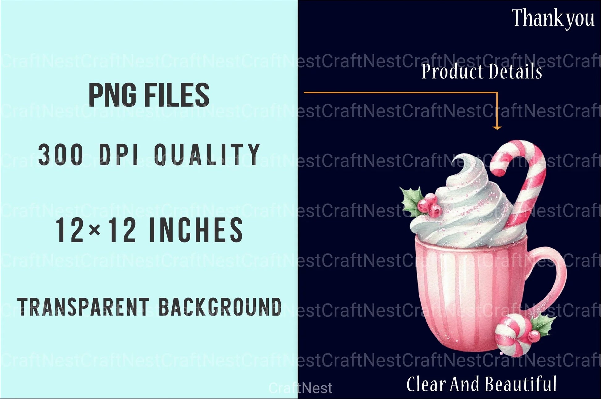 Glitter Pink Christmas Clipart Bundle - CraftNest - Digital Crafting and Art