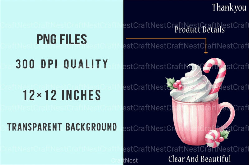 Glitter Pink Christmas Clipart Bundle - CraftNest - Digital Crafting and Art